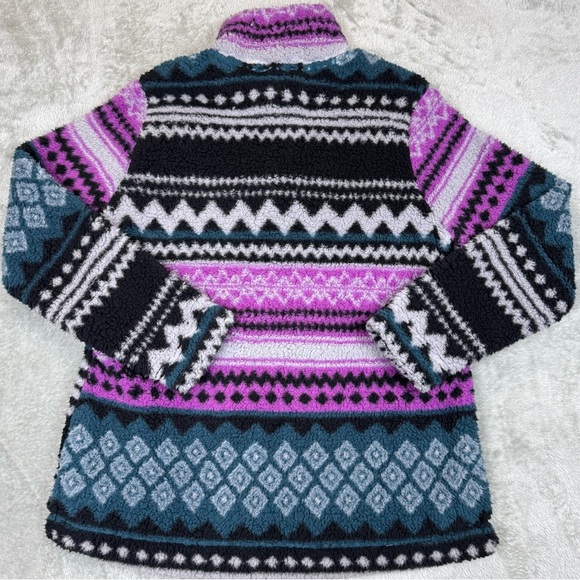Wrangler 1/4 Zip Sherpa Fleece Pullover Quarter Zip Aztec Print Small Western - Picture 6 of 7